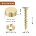 Uxcell 4pcs Brass Decorative Screws With Caps 12 Mm Mirror Cover Self-tapping For Furniture Fixing Gold
