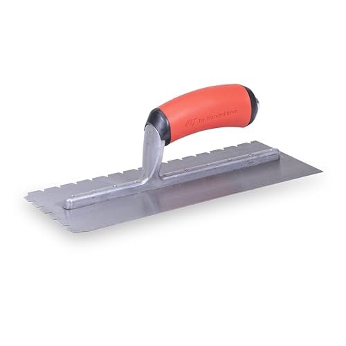 Marshalltown Qlt Notched Trowels Riveted 11 X 4-1 2 Soft Grip Handle Flat-v Notch 6mm Y-notch 4 5mm X-notch 13mm Z-notch