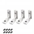 Interior Joint Bracket Inside Corner Connector 2020 Series With Screws For Aluminum Extrusion Profile 4 Pcs 