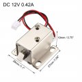 Uxcella Dc 12v 0 42a 6mm Mini Electromagnetic Solenoid Lock Assembly For Electirc Cabinet Door