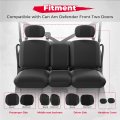 Kemimoto Utv Seat Covers Black Waterproof Repellent Set W Headrest Cover Compatible With Can Am Defender Front Two Doors Split