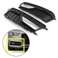 Topteng Fog Light Grille Covers Front Lamp Black Trim Grills Grill For Audi A5 S-line 2013-2016 S5 8t0807681k 8t0807682k