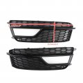 Topteng Fog Light Grille Covers Front Lamp Black Trim Grills Grill For Audi A5 S-line 2013-2016 S5 8t0807681k 8t0807682k