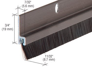 Dark Bronze Anodized And Nylon Door 11 32 Bristle Weatherstrip 96 In Long