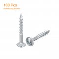 Uxcell 8x1-1 4 Pocket Hole Screws 100pcs Phillips Drive Self Tapping Wood With Zinc Plated For Woodworking