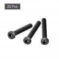 Uxcell M6x40mm Hex Socket Thin Head Cap Screw Bolts 12 9 Grade Carbon Steel 20pcs