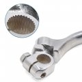 Uxcell 15mm Shaft Dia S Type Motorcycle Engine Kick Start Lever Pedal Crank Replacement Universal Metal Rubber Silver Tone