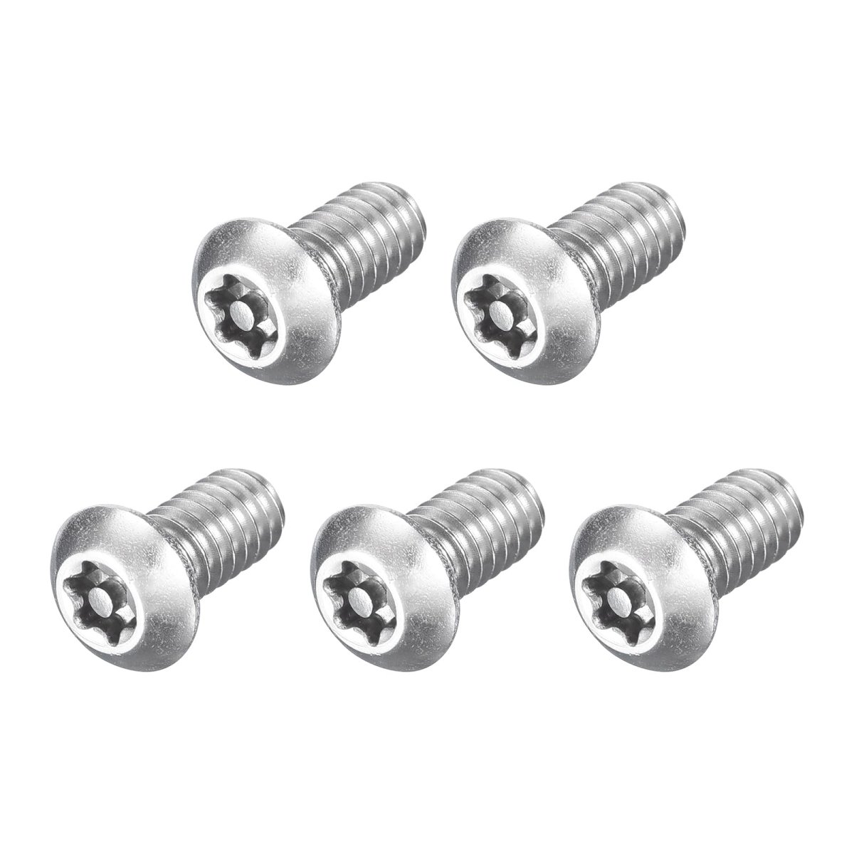 5pcs Torx Security Machine Screws 1 4-20 X 2 304 Stainless Steel Tamper Resistant Button Head Bolt Full Thread For Anti-theft