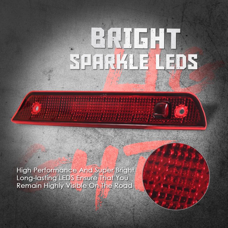 High Mount 3rd Brake Light For 2005 To 2010 Jeep Grand Cherokee Center Cargo Rear Led Stop Bar Red Waterproof Plug And Play