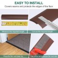 Uxcell Floor Edging Trim Strip Self Adhesive Carpet To Tile Transition For Doorway Edge Height Less Than 3mm 0 12 Brown 9 84ft
