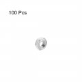 Uxcell Hex Nuts M4x0 7mm Metric Coarse Thread Hexagon Nut Carbon Steel Pack Of 100 Silver Tone