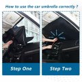 Oarencol Windshield Sun Shade Umbrella Black Foldable Car Front Window Sunshade Blocks Uv Rays Heat Keep Vehicle Cool