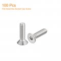 Uxcell 8-32x5 8 Flat Countersunk Head Socket Cap Screws 100pcs 304 Stainless Steel Hex Full Thread Bolts