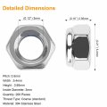 200 Pieces M3 X 0 5mm 304 Stainless Steel Self Lock Nylon Inserted Hex Nuts Silver Tone Coarse Thread Fasteners