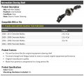 Marketplace Auto Parts Intermediate Electric Power Steering Shaft Compatible With 2004-2012 Chevy Malibu
