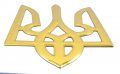 Ukrainian Trident Gold Finish Decal Emblem Ukraine Tryzub 3d Sticker Car 2 X3