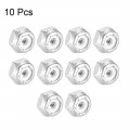 Uxcell Hex Lock Nuts 6 -32 Stainless Steel Nylon Insert Self-locking For Fasteners 10pcs Silver Tone