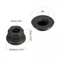 Uxcell M8 Flange Hex Nuts 2pcs Grade 10 9 Carbon Steel Black Oxide Finished For Machinery