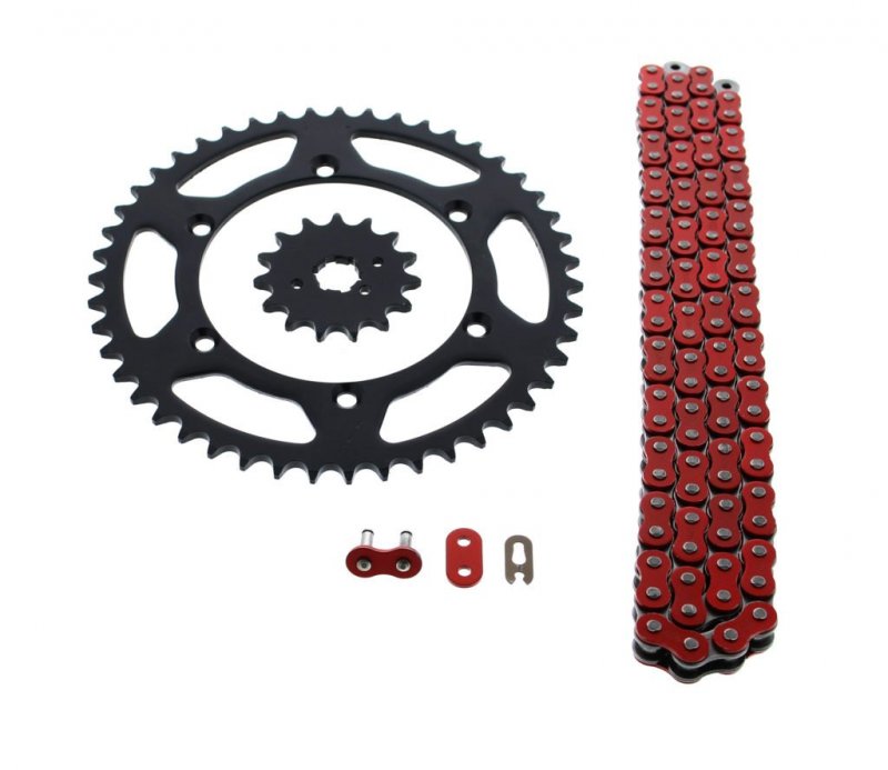 Kawasaki Kx250 Kx 250 Red Chain And Sprocket Black 15 47 112l