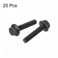 Uxcell M5x25mm Hex Serrated Flange Bolts 10 9 Grade Carbon Steel Screws 25pcs