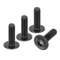 50pcs M5-0 8x16mm Flanged Button Head Socket Screws 304 Stainless Steel Drive Fasteners Bolts Fully Thread Machine Black 