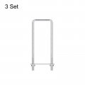 Uxcell Square U-bolts 3 Sets 62mm 2 44 Inner Width 200mm Length M8 304 Stainless Steel U Clamp Bolt With Nuts And Plates For