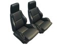 Iggee Artificial Leather Custom Made Original Fit Front Seat Covers Designed For 84-93 Chevy Corvette C4 Type5 Sport Black 