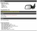 Left Driver Side Power Mirror Paint To Match With Heated Glass Puddle Light Turn Signal And Blind Spot Detection Compatible