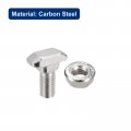 Uxcell M8x20mm T Slot Drop-in Bolt And M8 Hexagon Flange Nut Set 10 Sets Hammer Head-bolt T Shape Stud Sliding Screw For 40
