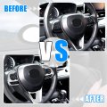 X Autohaux 3 Pcs Abs Plastic Silver Tone Interior Steering Wheel Cover Trim For Toyota Corolla 2020-2022 Inner Decoration Auto