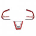 X Autohaux 3 Pcs Abs Plastic Silver Tone Interior Steering Wheel Cover Trim For Toyota Corolla 2020-2022 Inner Decoration Auto