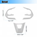X Autohaux 3 Pcs Abs Plastic Silver Tone Interior Steering Wheel Cover Trim For Toyota Corolla 2020-2022 Inner Decoration Auto