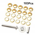 Angoily 103pcs Leather Grommets Tools Large Metal Eyelets For Fabric Kit Shoes Mold Iron Set