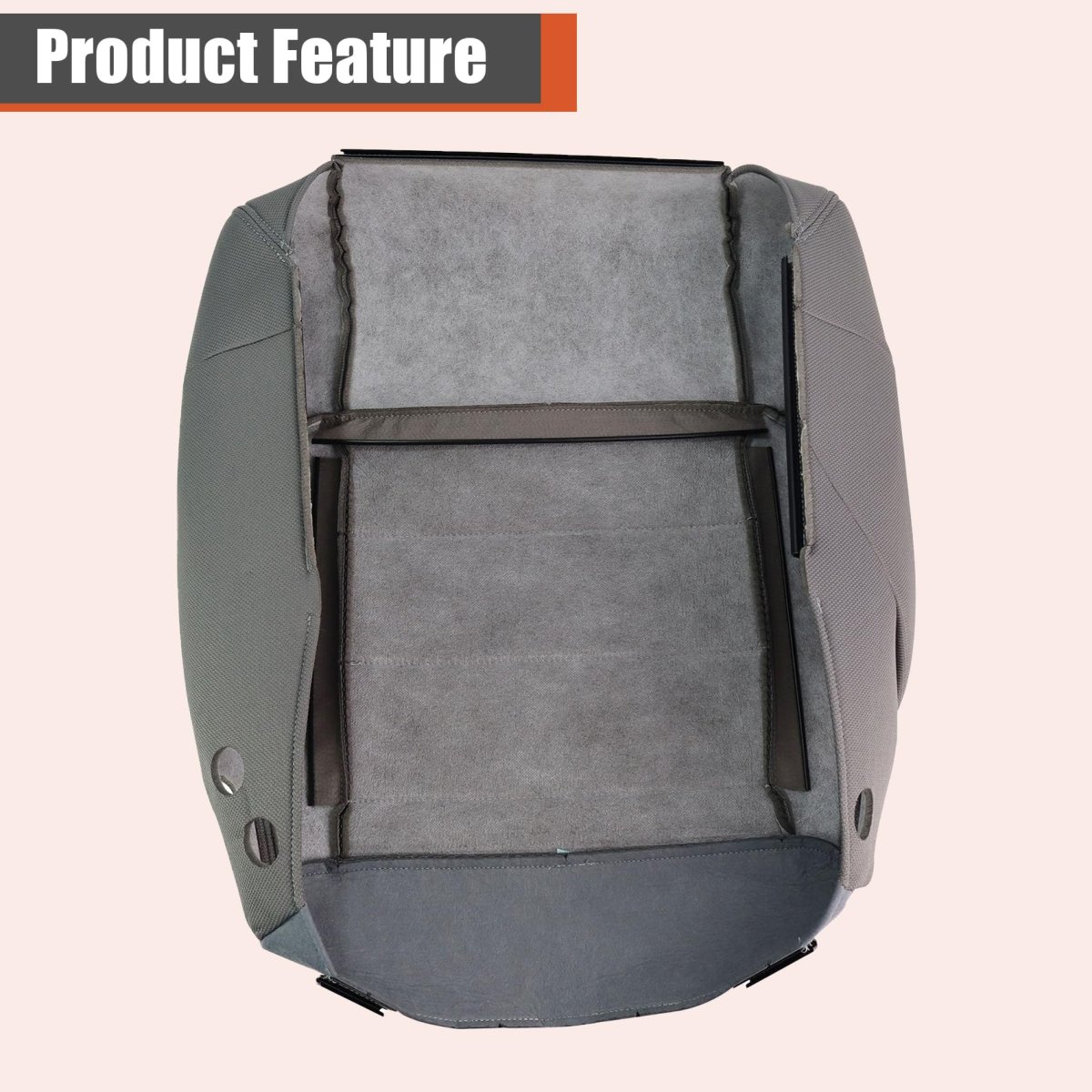 Front Passenger Side Bottom Seat Cover Replacement For Wrangler 2007-2012 Gray Cloth Custom Fit Right