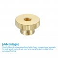 Uxcell Knurled Thumb Nuts 3pcs M6 X D20mm H12mm Brass High Head Through Hole With Collar Round Knobs Fasteners For 3d Printer