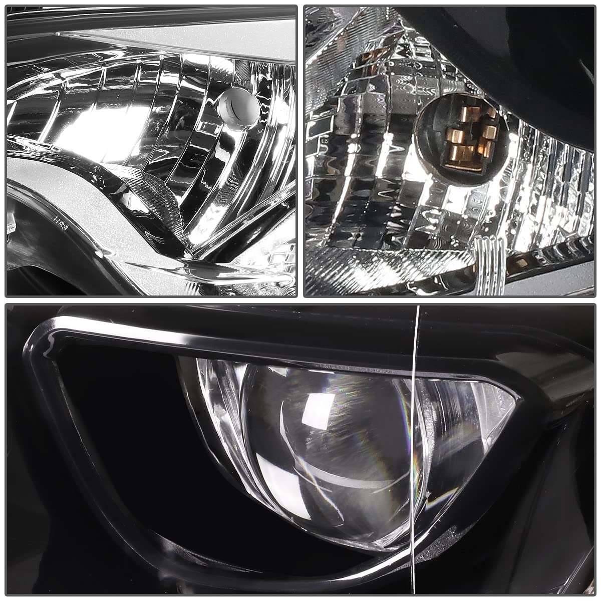 Auto Dynasty Chrome Housing Amber Corner Projector Headlight Lamps Tool Kit For Corolla E170 Sedan 14-16