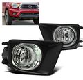 Bumper Driving Chrome Fog Lights Lamps W Chrome Trim Bezels For 2012-2015 Toyota Tacoma Pickup 