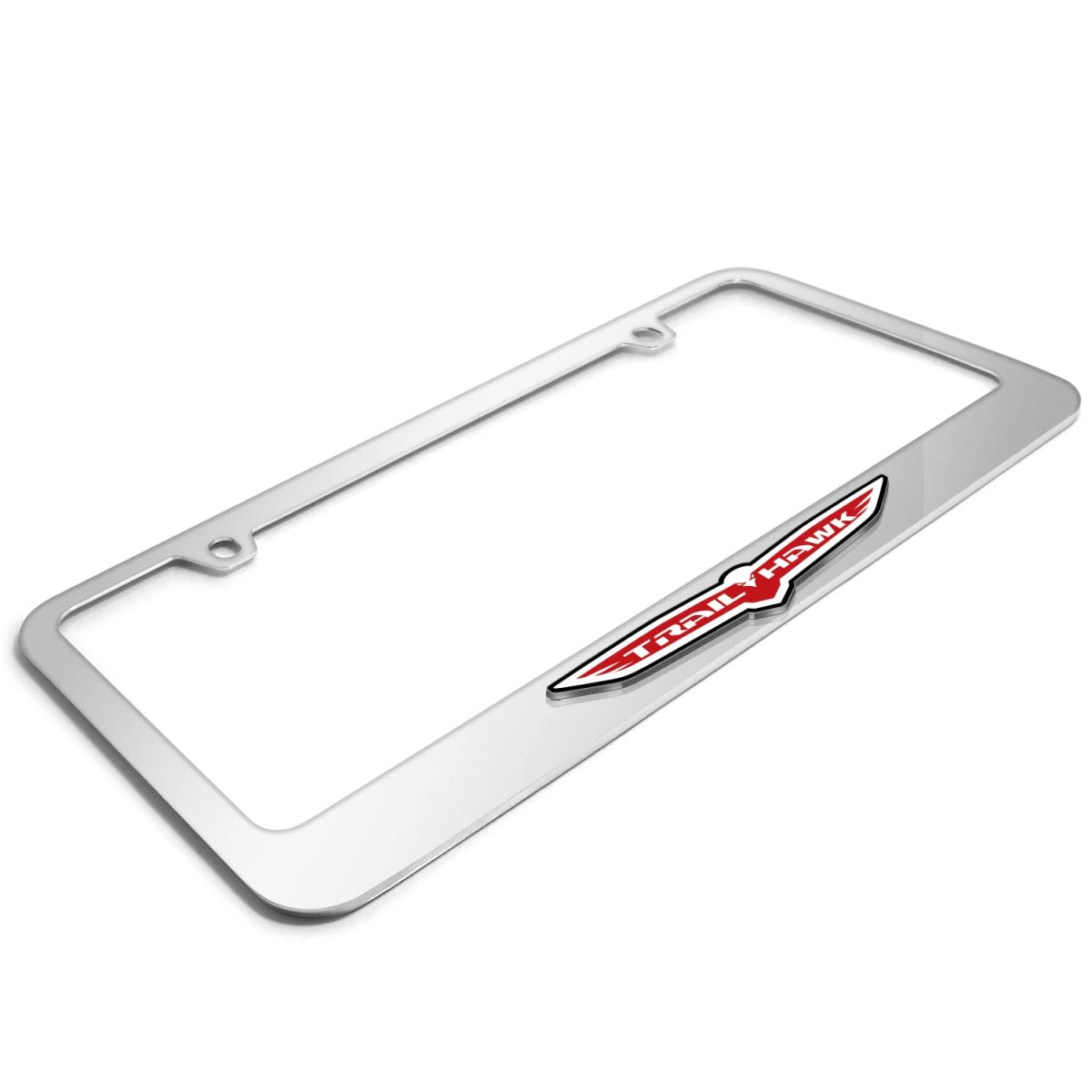 Jeep Trailhawk 3d Mirror Chrome Metal License Plate Frame Official Licensed Universal Fit For Car Suv Truck 12 In X 6 With