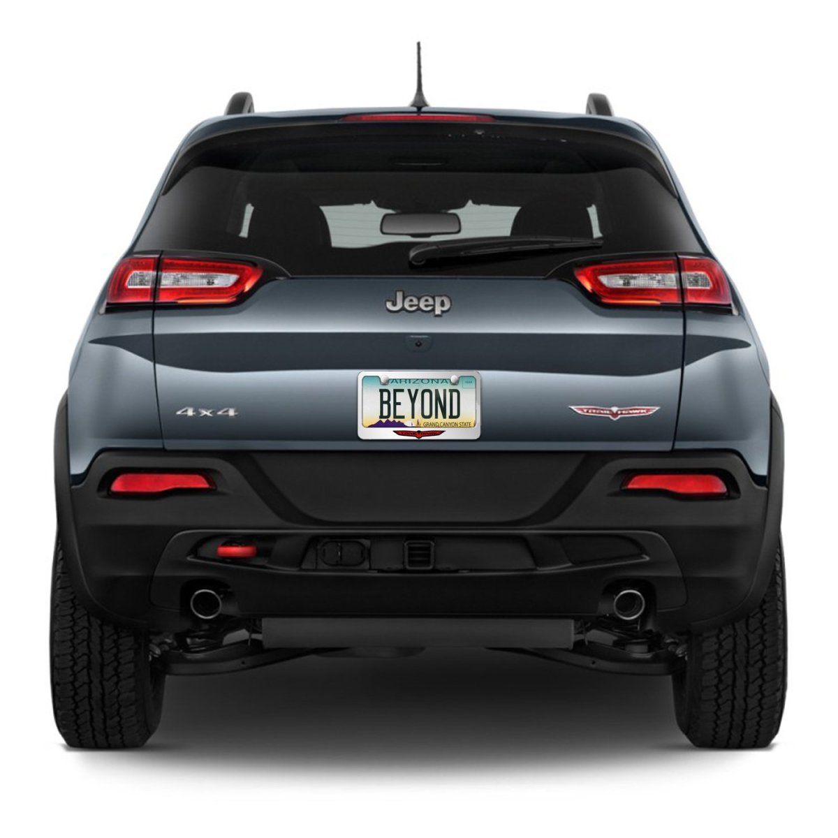 Jeep Trailhawk 3d Mirror Chrome Metal License Plate Frame Official Licensed Universal Fit For Car Suv Truck 12 In X 6 With