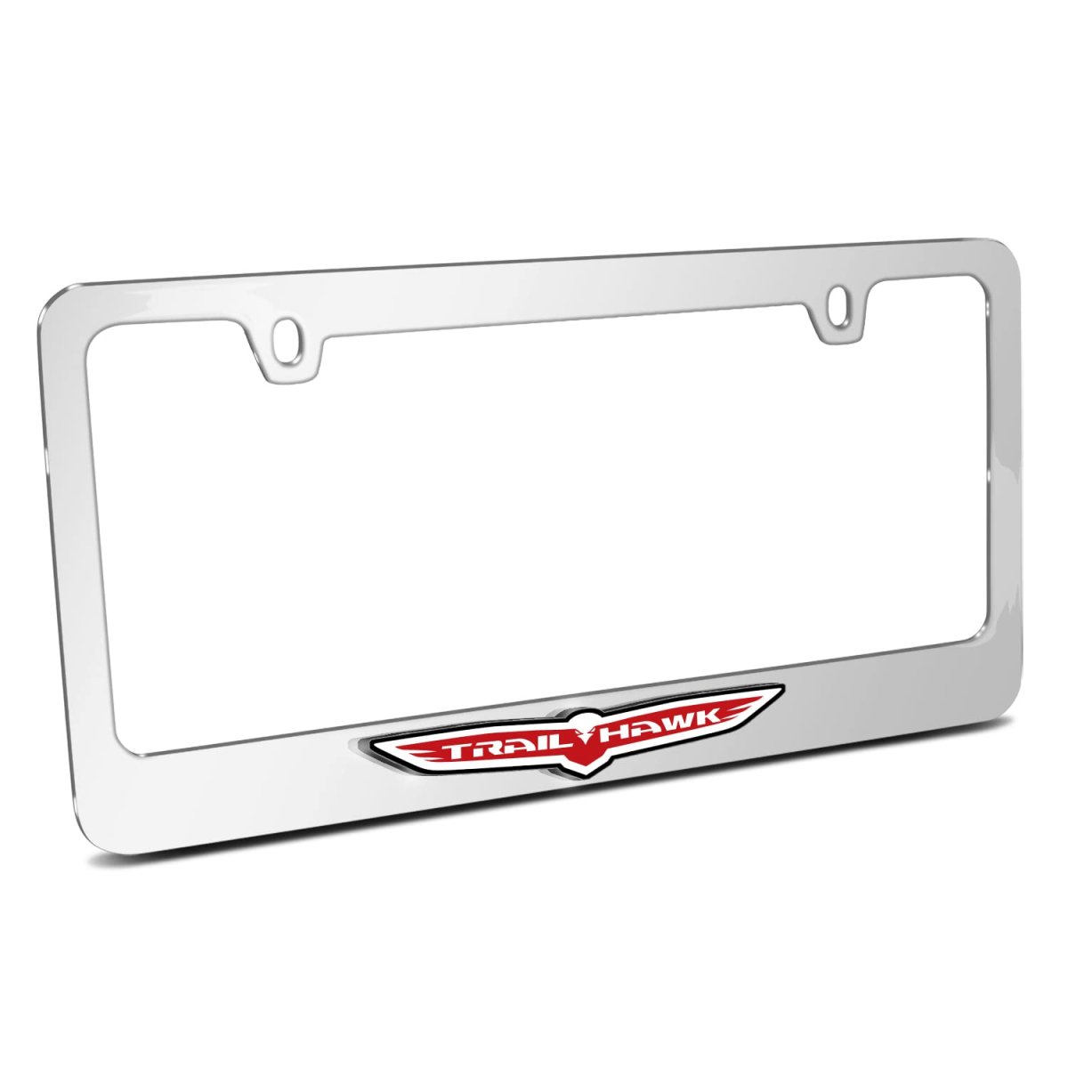 Jeep Trailhawk 3d Mirror Chrome Metal License Plate Frame Official Licensed Universal Fit For Car Suv Truck 12 In X 6 With