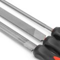 Dna Motoring Tools-00097 9 Piece Needle File Set High Carbon Steel With Rubberized Nonslip Grips 1 Red Black