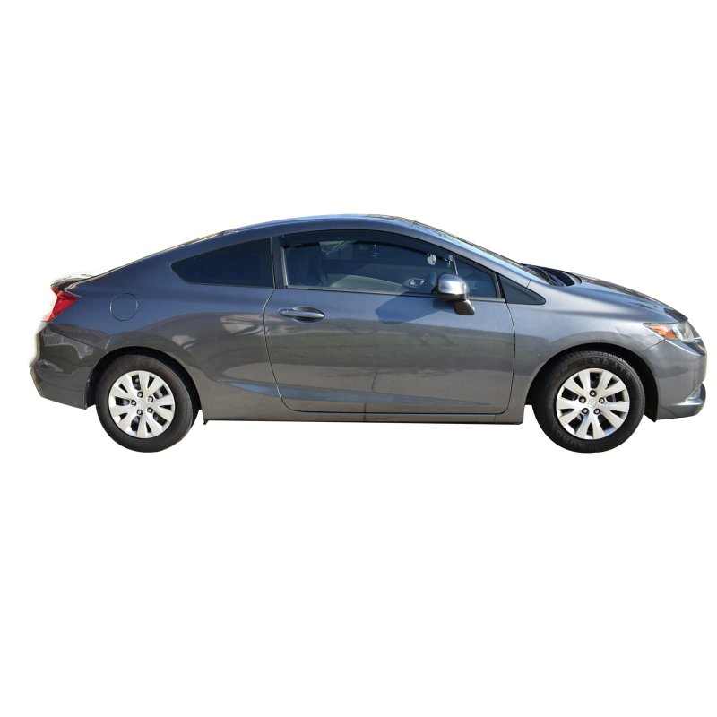 Freemotor802 Tape-on Window Visors For 2012-2015 Honda Civic Coupe 2-door Side Wind Deflectors Rain Guards Vent Slim Style