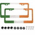 Foruidea Reland Vintage Flag Irish Emblem Matte Aluminum License Plate Frame With Black Screw Capsi 2pcs 2 Holes Licensess