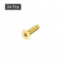 Uxcell Flat Head Socket Cap Screws M3-0 5 X 12mm Brass Inner Hex Drive Fasteners Bolts 24pcs