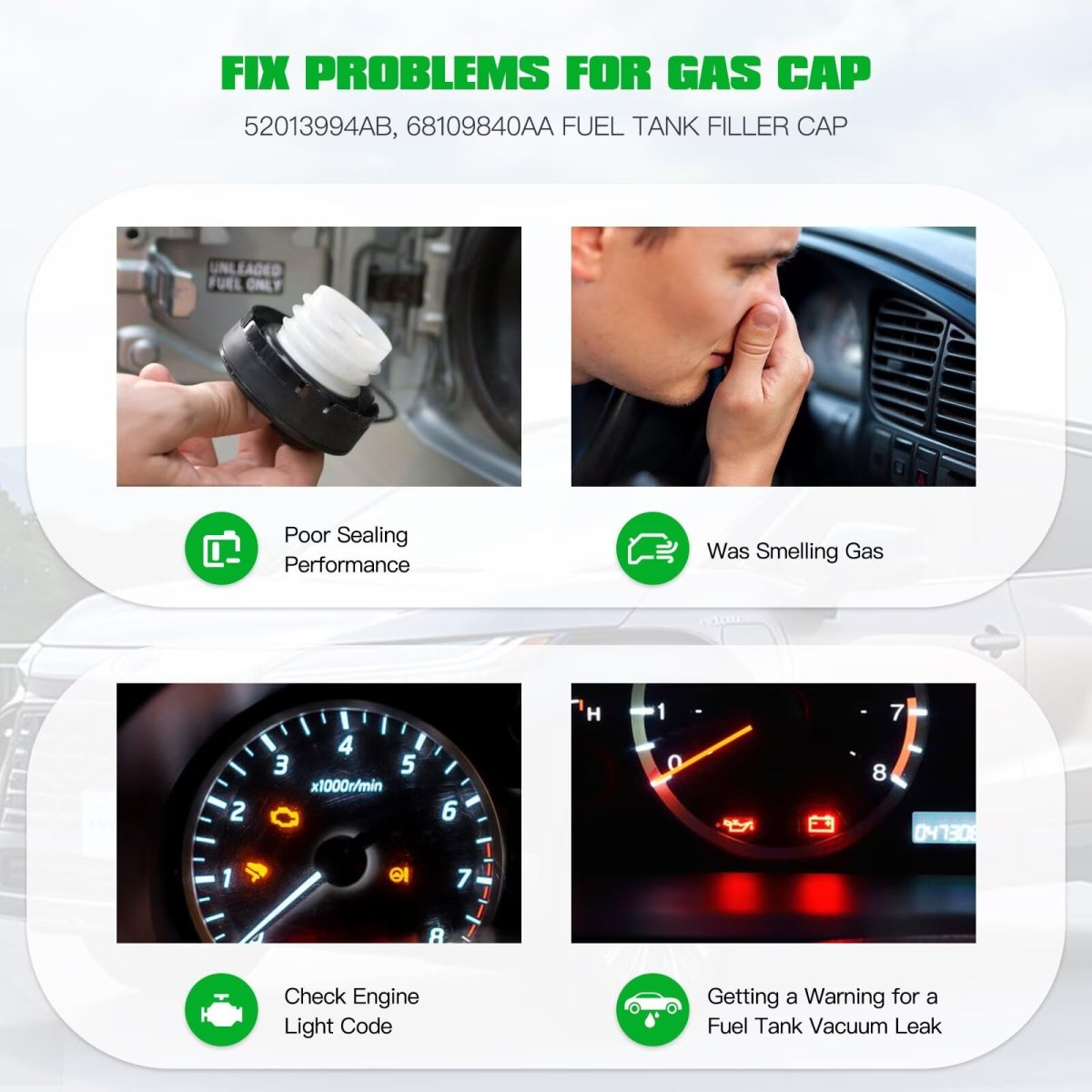 Premium 52013994ab 68109840aa Fuel Tank Filler Cap For 2005-2006 Jeep Liberty Cover Gas