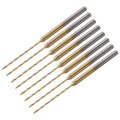 8pcs 0 8mm Mini Twist Drill Bit Micro Engraving Bits High-speed Steel 2 35mm Shank Titanium Coated For Diy Resin Amber And Wood 
