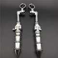 Chrome Long Angled Adjustable Peg Mounting Kit Bamboo Style Foot For Goldwing Vtx1300 Shadow Valkyrie Triumph With 1-1 2 Inch 