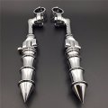 Chrome Long Angled Adjustable Peg Mounting Kit Bamboo Style Foot For Goldwing Vtx1300 Shadow Valkyrie Triumph With 1-1 2 Inch