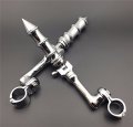 Chrome Long Angled Adjustable Peg Mounting Kit Bamboo Style Foot For Goldwing Vtx1300 Shadow Valkyrie Triumph With 1-1 2 Inch