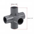 Uxcell 5-way Elbow Pvc Pipe Fitting Furniture Grade 25mm Size Tee Corner Fittings Gray 10pcs